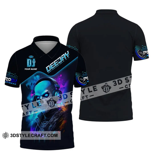 Unisex Shirt, Custom Name Disc Jockey T-Shirt, Deejay Shirt, DJ Skull, Gift For DJ style option 4