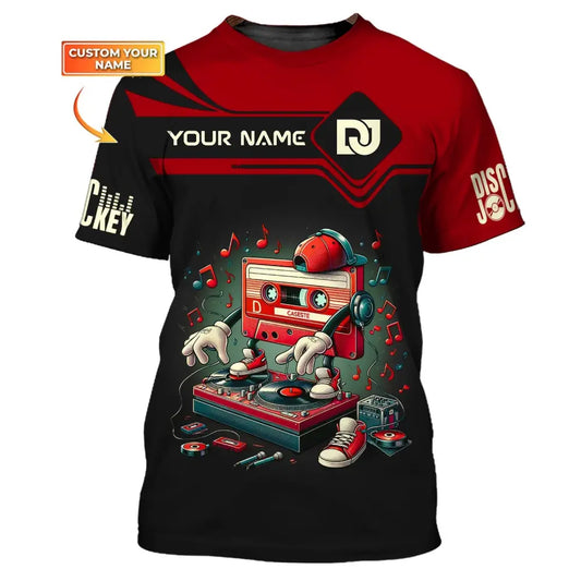 Unisex Shirt Custom Name Disc Jockey T-Shirt Dj Music Lover Gift