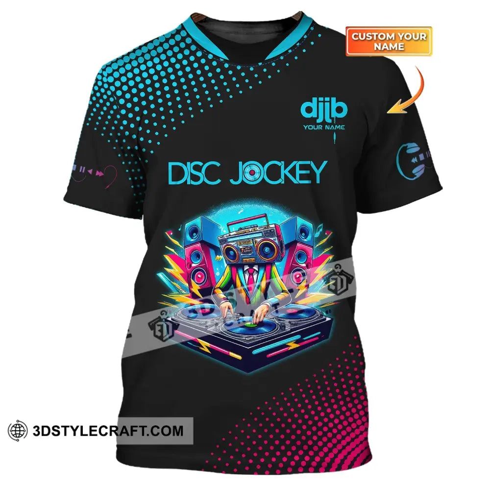 Unisex Shirt Custom Name Disc Jockey T-Shirt Dj Music Lover Gift