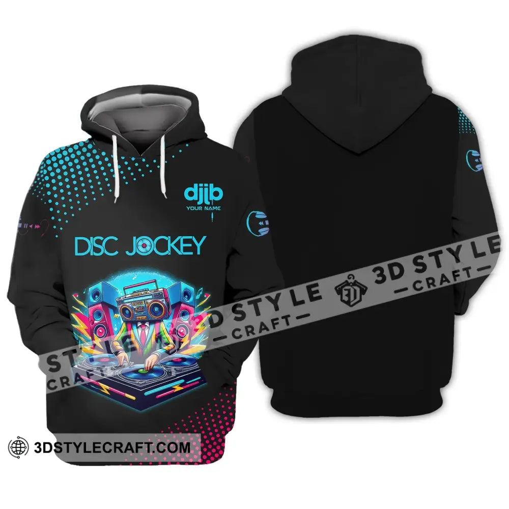 Unisex Shirt Custom Name Disc Jockey T-Shirt Dj Music Lover Gift Hoodie / S