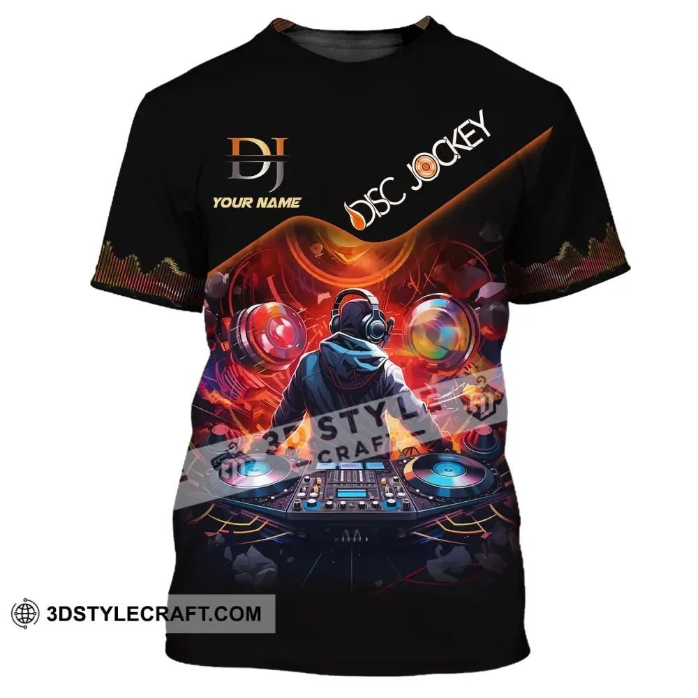 Unisex Shirt Custom Name Disc Jockey T-Shirt Music Lover Dj / S