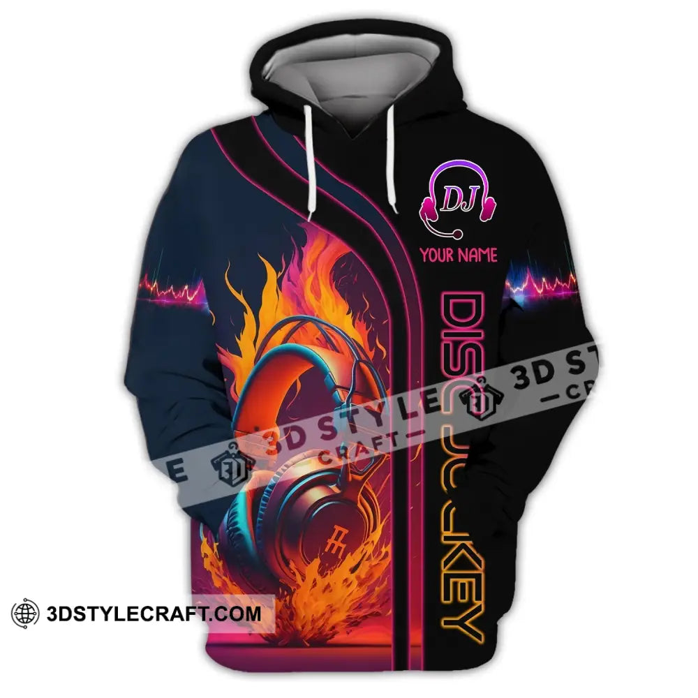 Unisex Shirt Custom Name Disc Jockey T-Shirt Music Lover Gift Dj Hoodie / S