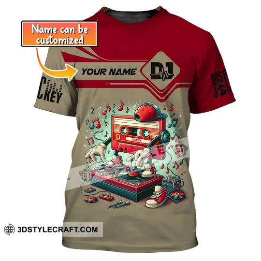 Unisex Shirt, Custom Name Disc Jockey T-Shirt, Music Lover Gift, Gift For DJ style option 1