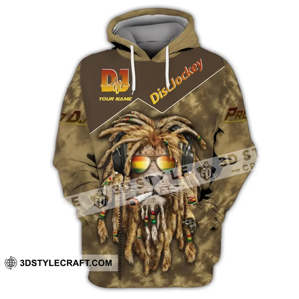 Unisex Shirt Custom Name Disc Jockey T-Shirt Proud Dj Music Lover Hoodie / S