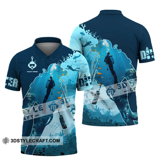 Unisex Shirt, Custom Name Diver Shirt, Diving Gift style option 4