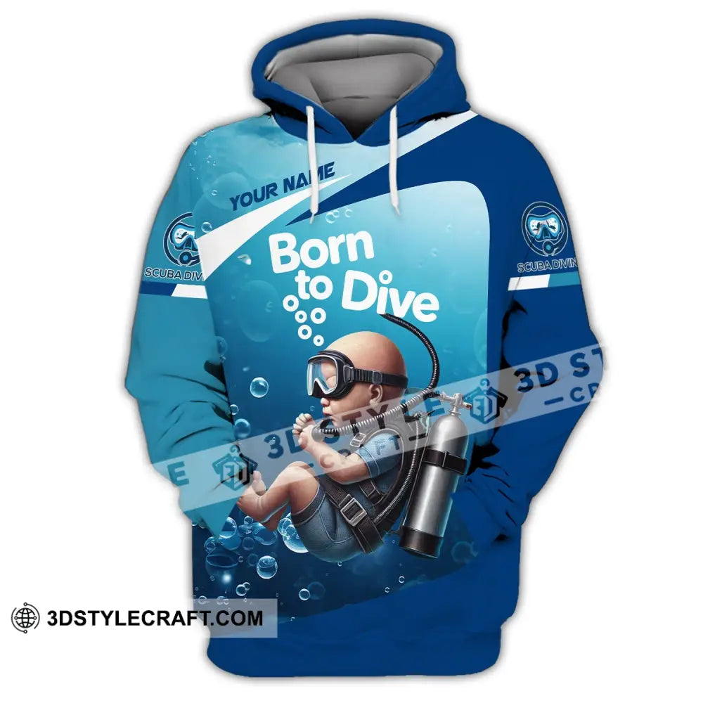 Unisex Shirt Custom Name Diving Love T-Shirt Hoodie / S T-Shirt