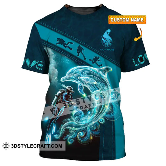Unisex Shirt Custom Name Diving Lover Gift T-Shirt