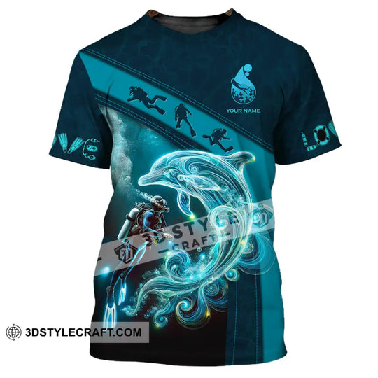 Unisex Shirt, Custom Name Diving Shirt, Diving Lover Gift style option 2