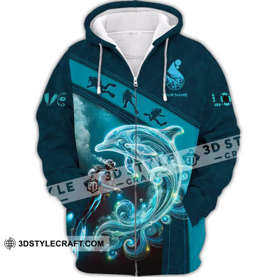 Unisex Shirt, Custom Name Diving Shirt, Diving Lover Gift style option 3