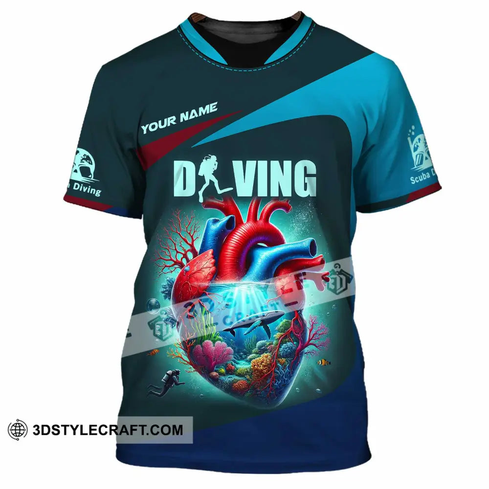 Unisex Shirt Custom Name Diving Polo Long Sleeve T-Shirt / S T-Shirt