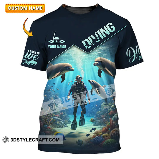 Unisex Shirt - Custom Name Shirt Diving style option 1