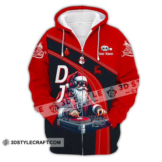 Unisex Shirt - Custom Name DJ Santa Shirt style option 3