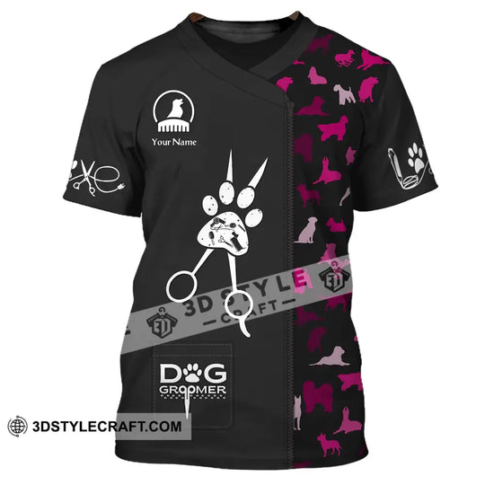 Unisex Shirt, Custom Name Dog Groomer Shirt, Dog Groomer Hoodie, Pet Grooming T-Shirt style option 2
