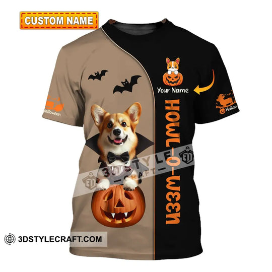 Unisex Shirt, Custom Name Dog Halloween Shirt, Halloween Pet T-Shirt, Gift for Pet Lover style option 1