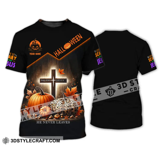 Unisex Shirt, Custom Name Fall For Jesus Shirt, Halloween T-Shirt, Halloween Gift style option 2