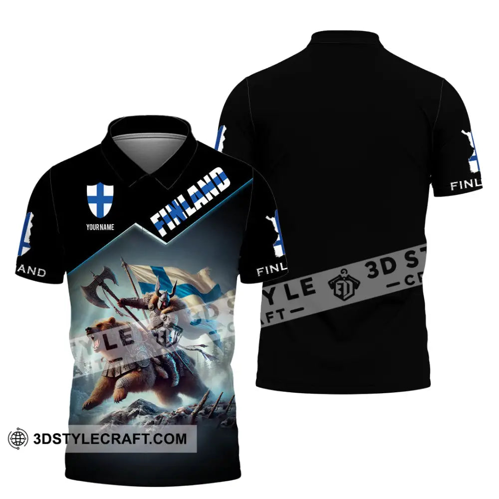 Unisex Shirt Custom Name Finland T-Shirt Lover Gift Polo / S T-Shirt