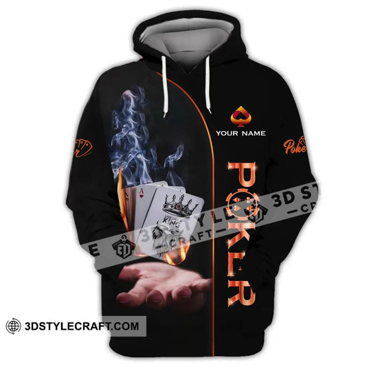 Unisex Shirt - Custom Name Shirt - Fire And Smoke Poker Shirt style option 3