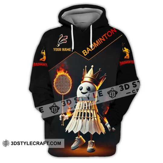 Unisex Shirt - Custom Name Shirt Fire Badminton style option 2