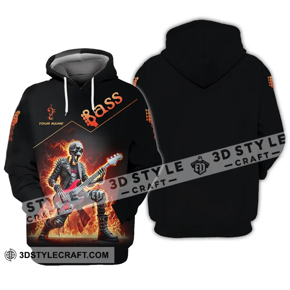 Unisex Shirt - Custom Name Fire Bass Hoodie / S T-Shirt
