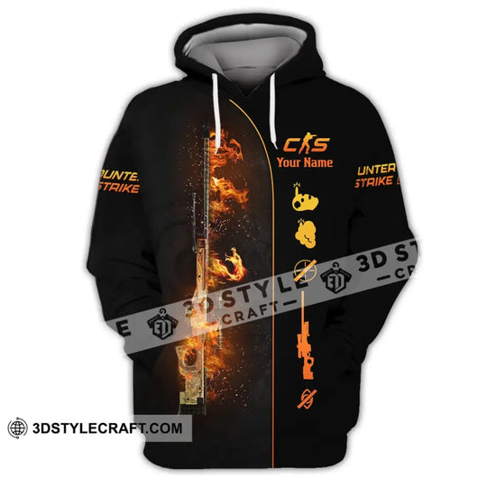 Unisex Shirt - Custom Name Shirt Fire CS style option 2