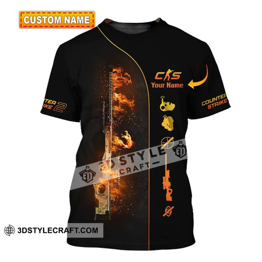 Unisex Shirt - Custom Name Shirt Fire CS style option 1