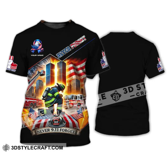 Unisex Shirt, Custom Name Firefighter Shirt, 911 Memorial Shirt, Never Forget style option 2