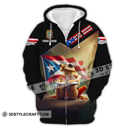 Unisex Shirt - Custom Name Flag Shirt Puerto Rico style option 3