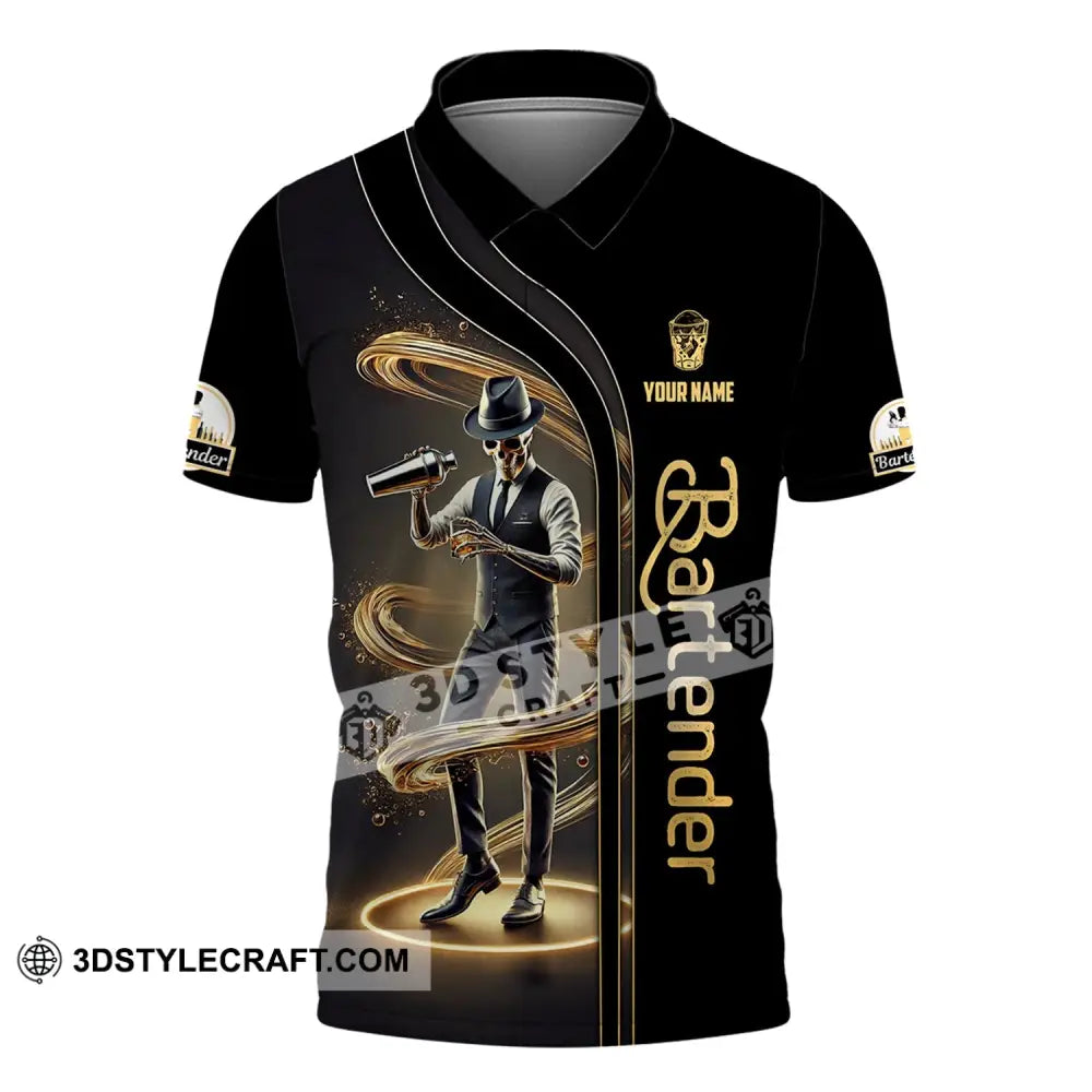 Unisex Shirt Custom Name For Bartender T-Shirt Hoodie Long Sleeve Polo / S T-Shirt