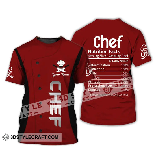 Unisex Shirt, Custom Name Shirt for Chef, Chef Nutrition Fact, Cooking Apparel style option 2