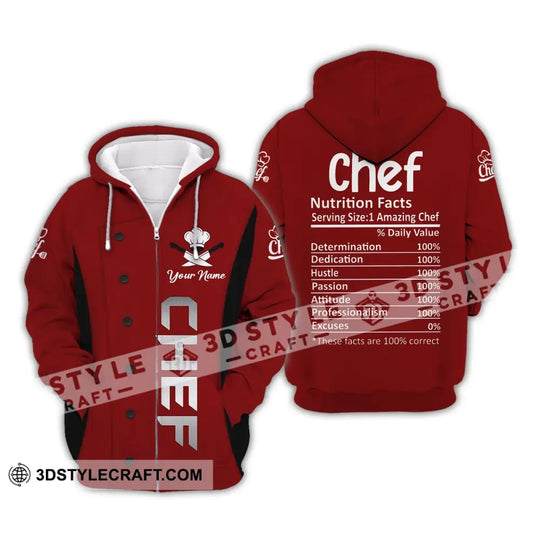 Unisex Shirt, Custom Name Shirt for Chef, Chef Nutrition Fact, Cooking Apparel style option 3
