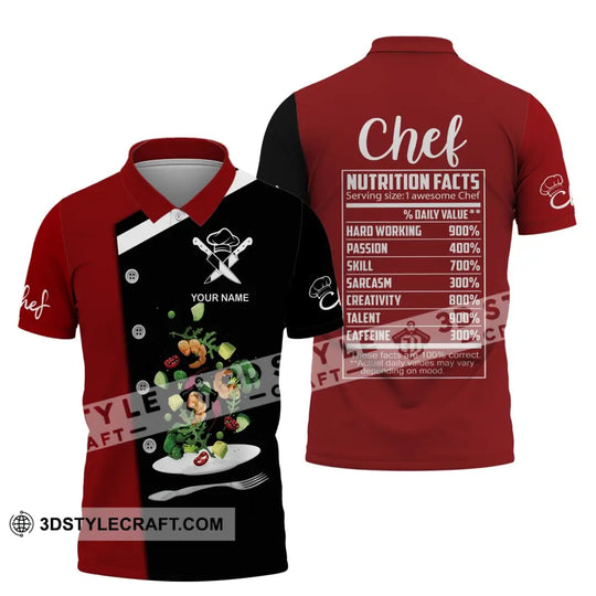 Unisex Shirt, Custom Name Shirt for Chef, Nutrition Fact Chef T-shirt, Chef Apparel style option 4