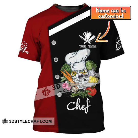Unisex Shirt, Custom Name Shirt for Chef, Chef Skull, Chef T-shirt, Chef Apparel style option 1