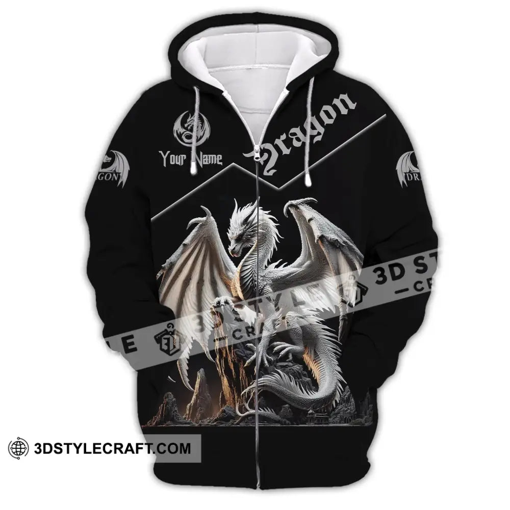 Unisex Shirt Custom Name For Dragon Lover T-Shirt Hoodie Long Sleeve Zipper / S T-Shirt