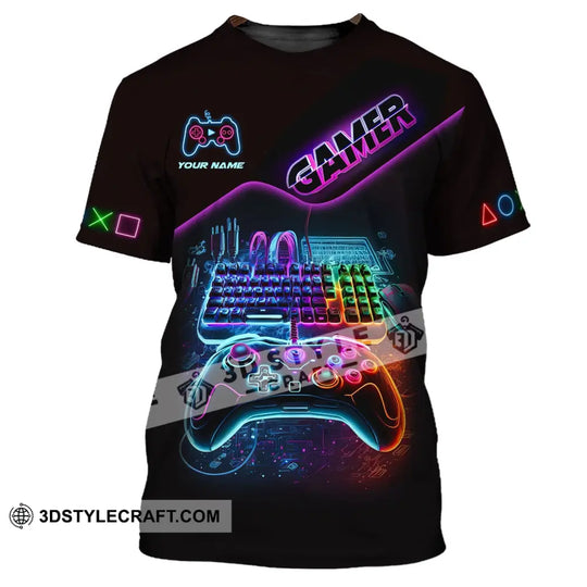 Unisex Shirt, Custom Name Shirt for Game Lover, Gamer T-shirt, Gift for Gamers style option 2