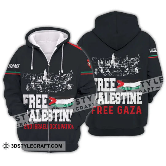 Unisex Shirt - Custom Name Free Palestine And Israeli Occupation Shirt style option 2