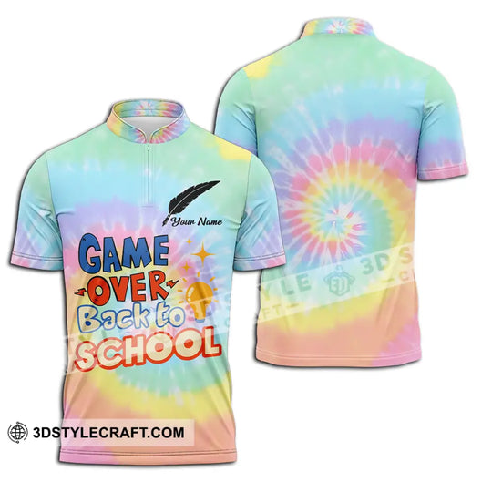 Unisex Shirt - Custom Name Game Over Back To School Shirt style option 2