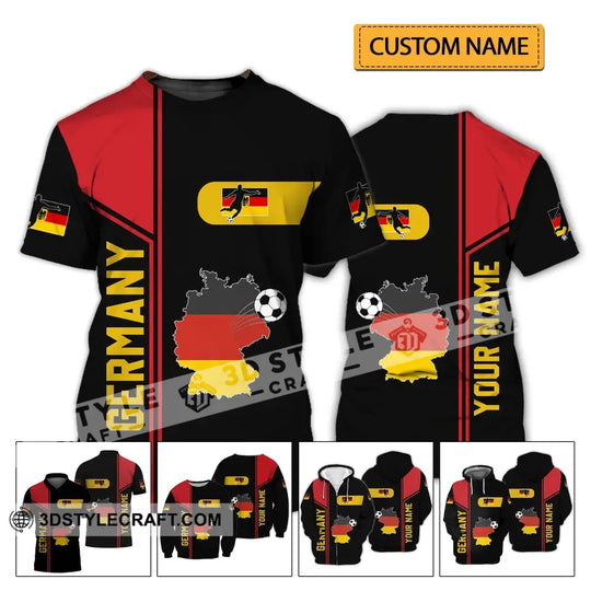 Unisex Shirt - Custom Name Shirt, Germany National Team Map And Flag Color Shirt style option 2