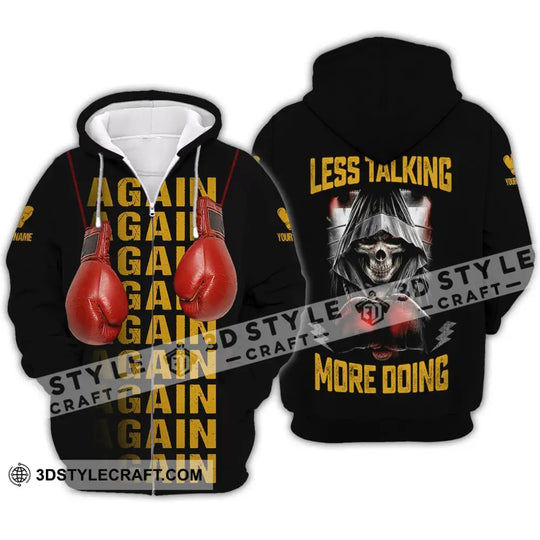 Unisex Shirt - Custom Name Shirt - Gift For Boxing Lover, Less Talking More Doing style option 4