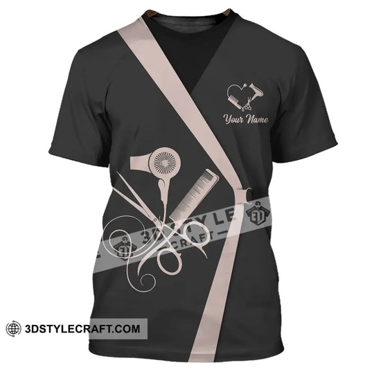 Unisex Shirt - Custom Name Shirt - Gift For Hairdresser Lover, Custom Name Hairdresser Dark 3D Shirt style option 3