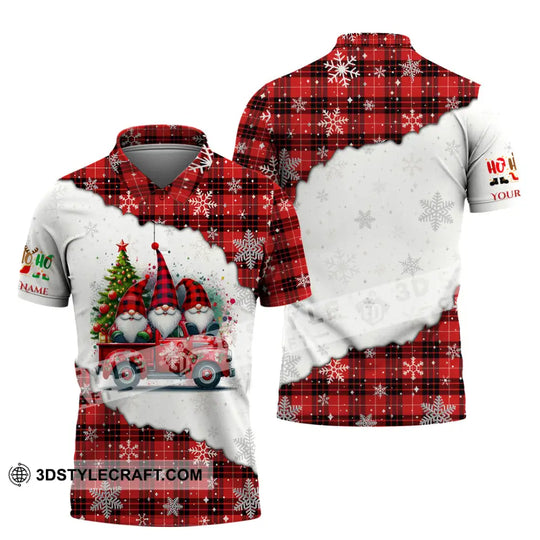 Unisex Shirt, Custom Name Gnome Christmas Shirt, Christmas Polo Long Sleeve Shirt, Christmas Gift style option 4