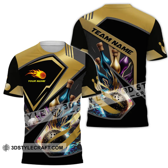 Unisex Shirt - Custom Name Shirt Gold Bowling Lover style option 2