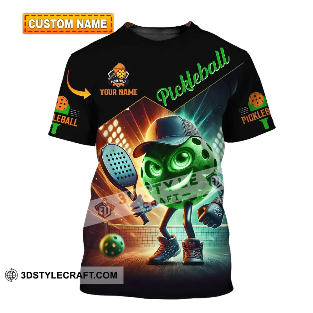Unisex Shirt - Custom Name Green Pickleball T-Shirt