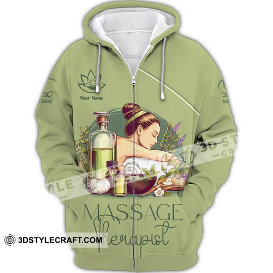 Unisex Shirt - Custom Name Shirt Green Tea Massage Therapist style option 2