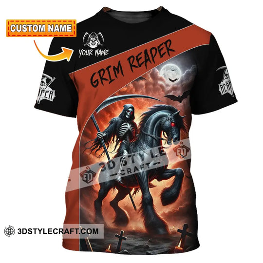 Unisex Shirt, Custom Name Grim Reaper Shirt, Grim Reaper T-Shirt style option 1
