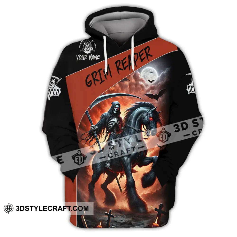 Unisex Shirt Custom Name Grim Reaper T-Shirt Hoodie / S T-Shirt
