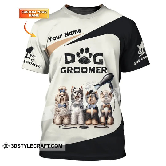 Unisex Shirt, Custom Name Groomer Shirt, Dog Groomer Hoodie, Pet Grooming T-Shirt style option 1