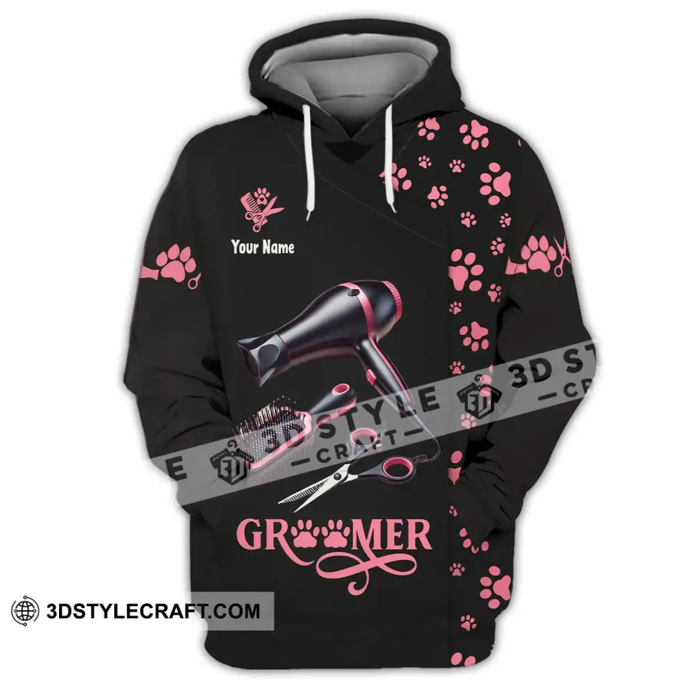 Unisex Shirt Custom Name Groomer Pet Care Apparel Grooming T-Shirt Hoodie / S T-Shirt