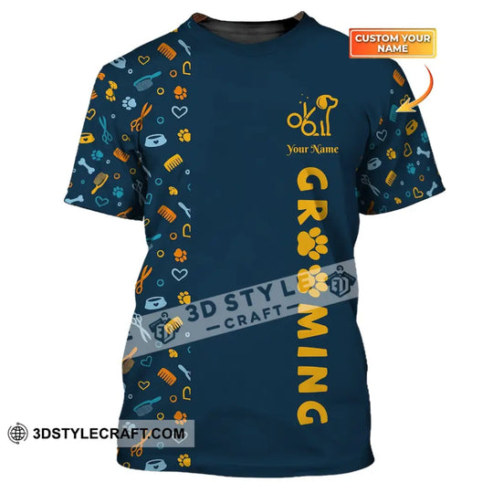Unisex Shirt, Custom Name Groomer Shirt, Pet Grooming T-Shirt, Shirt for Groomers style option 1