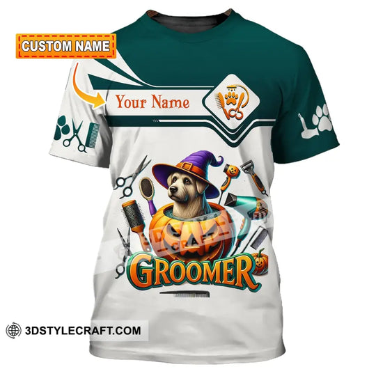 Unisex Shirt, Custom Name Groomer Shirt, Pet Grooming T-Shirt Hoodie Long Sleeve Shirt style option 1