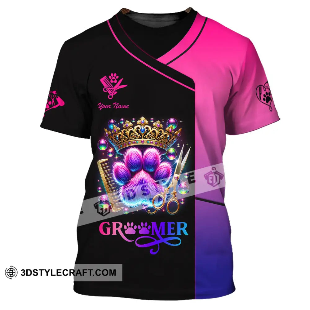 Unisex Shirt Custom Name Groomer Pet Shop T-Shirt / S T-Shirt